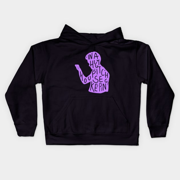 jjs silhouette housekeeping quote (obx) in purple Kids Hoodie by acatalepsys 